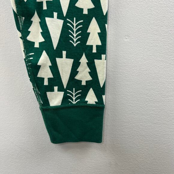 Hanna Andersson Holiday Pajama Set Green White Christmas Tree Cotton Size S/M - Picture 5 of 16